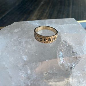 14k yellow gold Hawaii ring saying Lepeka meaning Rebecca SOLD in store